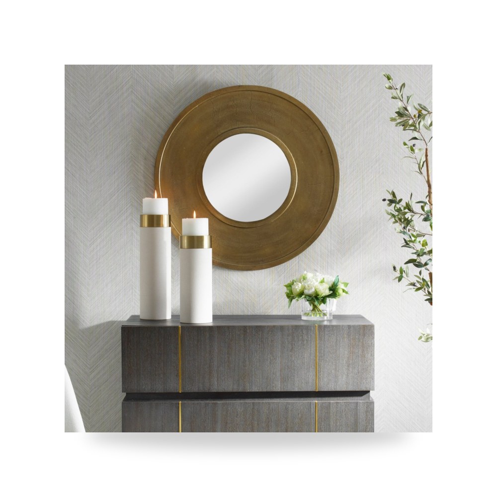 مرآة ديكور Axel Round Brass موديل 07088-UTT Uttermost