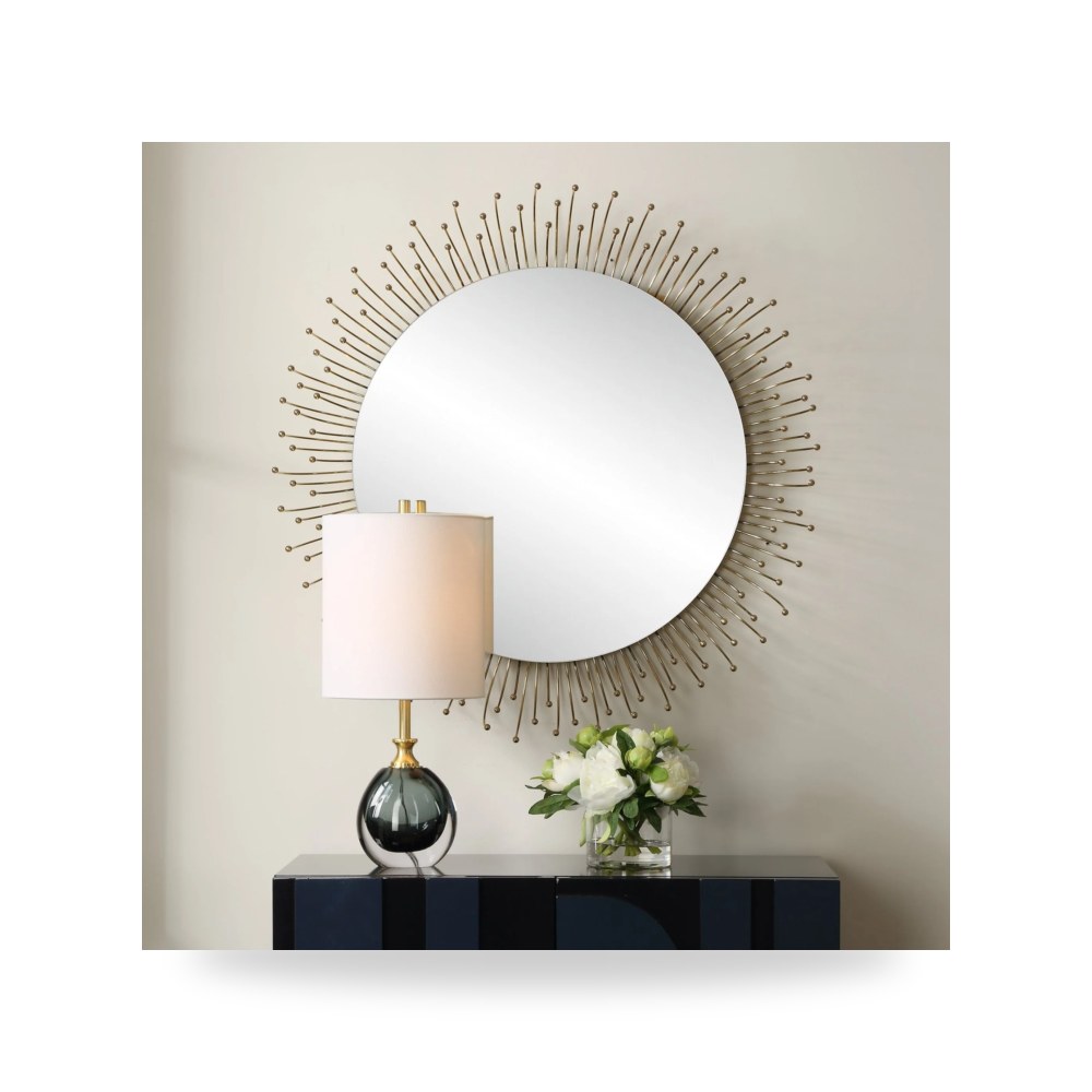 مرآة ديكور Aga Round ذهبي موديل 09985-UTT Uttermost