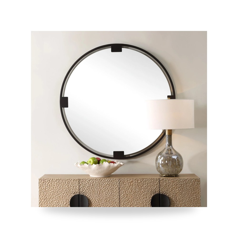 مرآة ديكور Cornelia Round أسود موديل 09986-UTT Uttermost