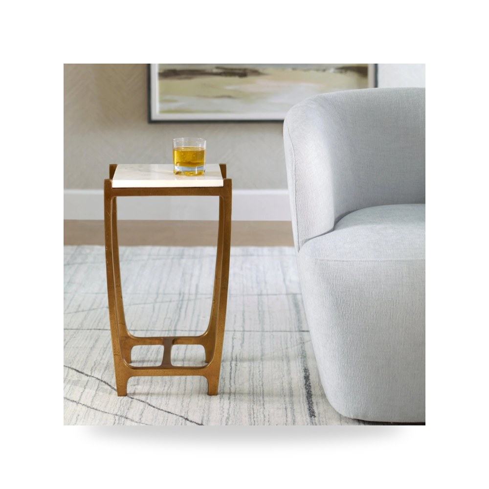 طاولة جانبية أبيض Affinity Marble أترموست Uttermost