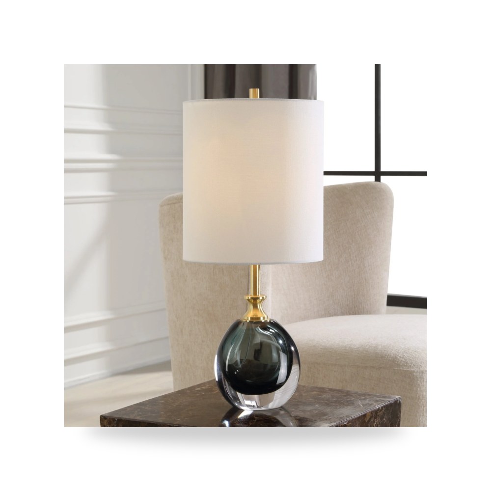 مصابيح إضاءة ديكورية - مصباح زجاج أزرق معتمد - من Uttermost - طراز 30291-1-UTT - مقاس 51cm
