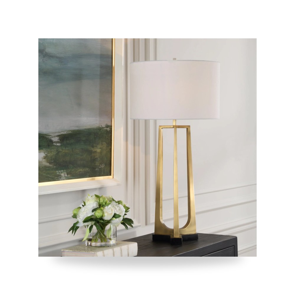 مصباح طاولة نحاس أصفر Crossroads أترموست Uttermost