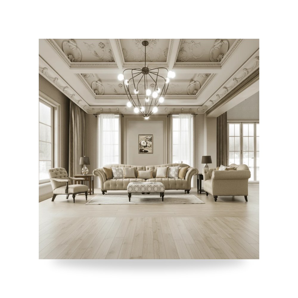 طقم كنب وجلسة كلاسيك لون بيج Classic موديل HC014-SET