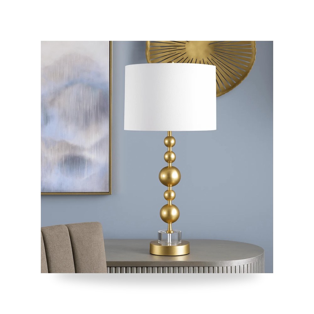 مصباح طاولة ذهبي HT SHADE;Gold Foil 14×14 موديل CVAER1748 Crestview