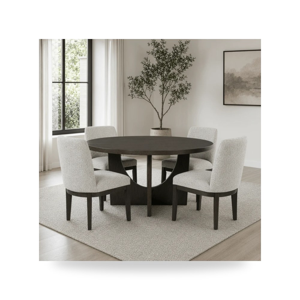 كرسي طعام فاخر - طقم غرفة طعام Ashley موديل D984 RoundSet