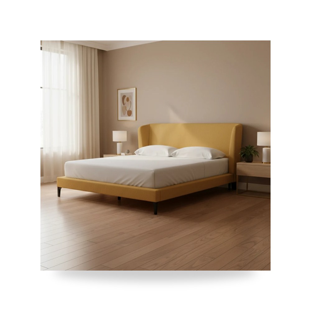 سرير نوم فاخر - Maloken King Upholstered Bed with Roll Slats