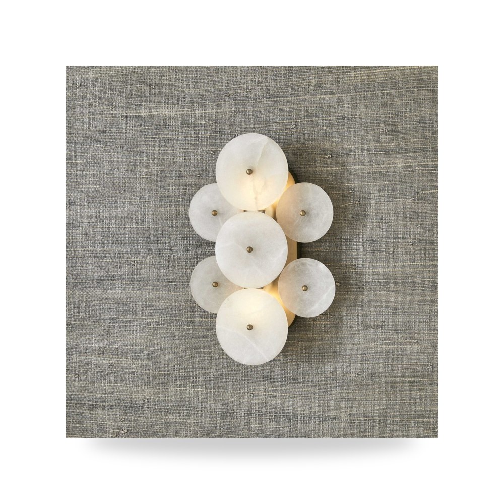 شمعدان إضاءة جداري - Alabaster Radiance 2-Light Sconce - من Uttermost - طراز R22565-utt