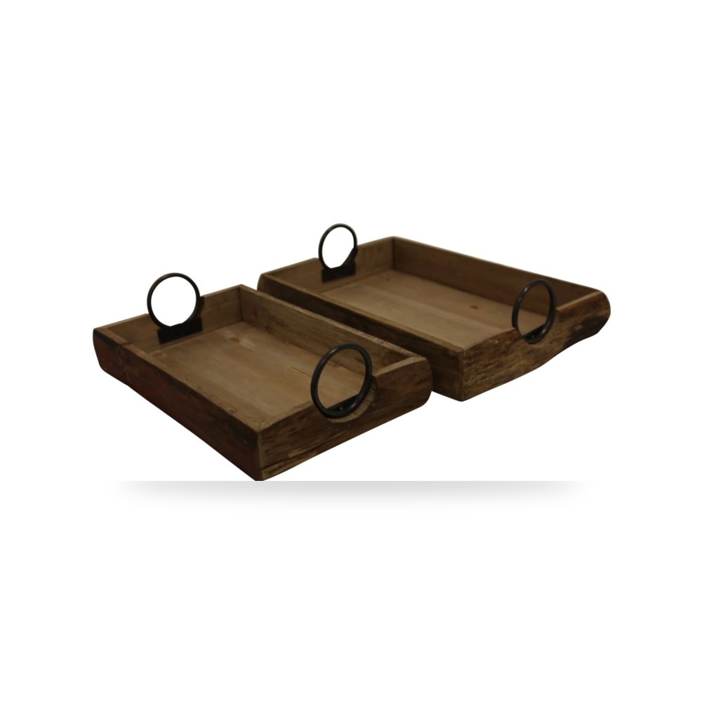 خشب بني S - 2 TRAYS Sagebrook 19×13 Sagebrook Home