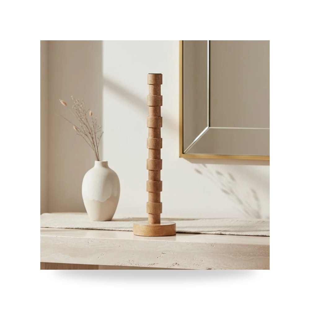صنبور خشب بني TAPER CANDLE HOLDER Sagebrook Home
