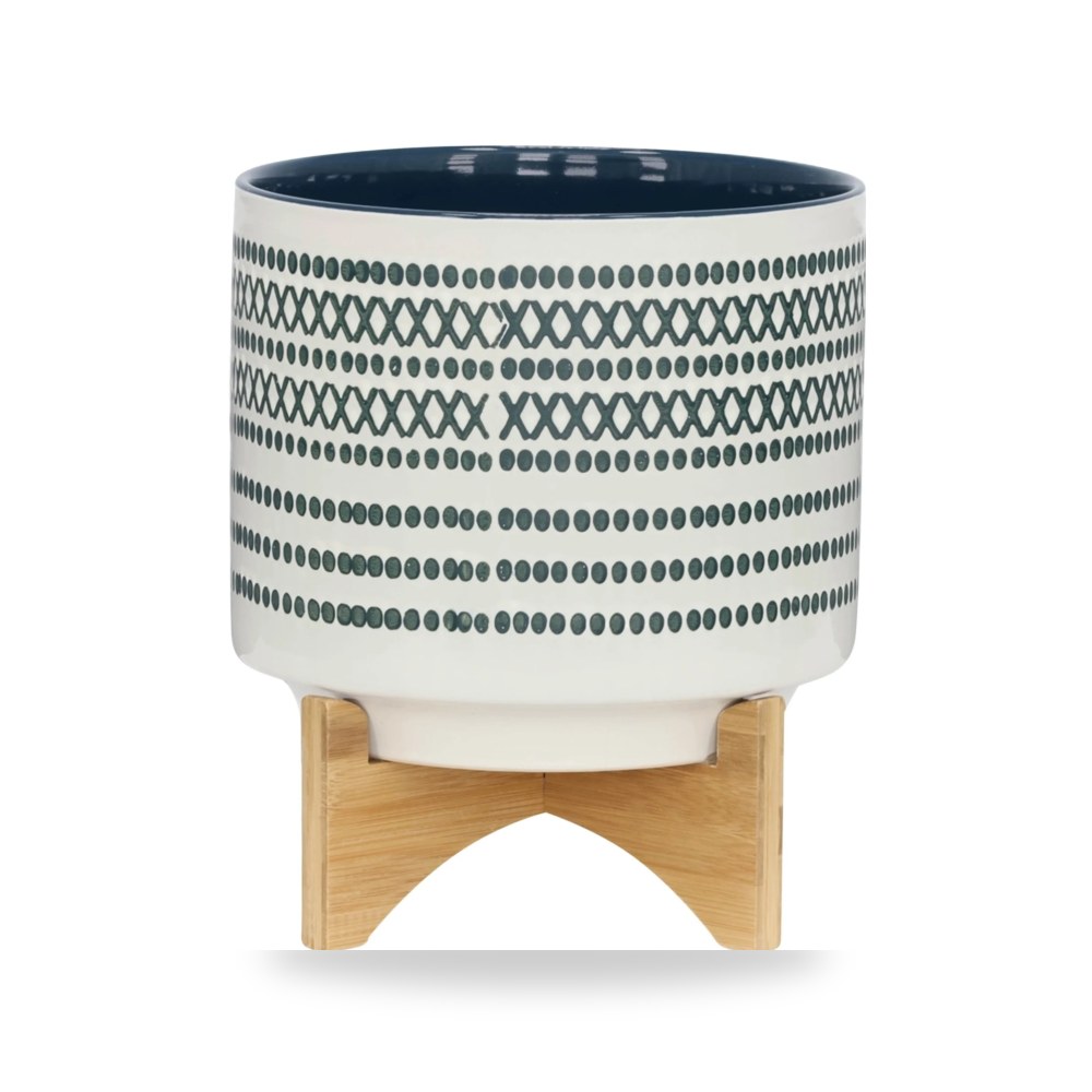 سيراميك أزرق PLANTER STANDW - DOTS سيجبروك هوم Sagebrook Home