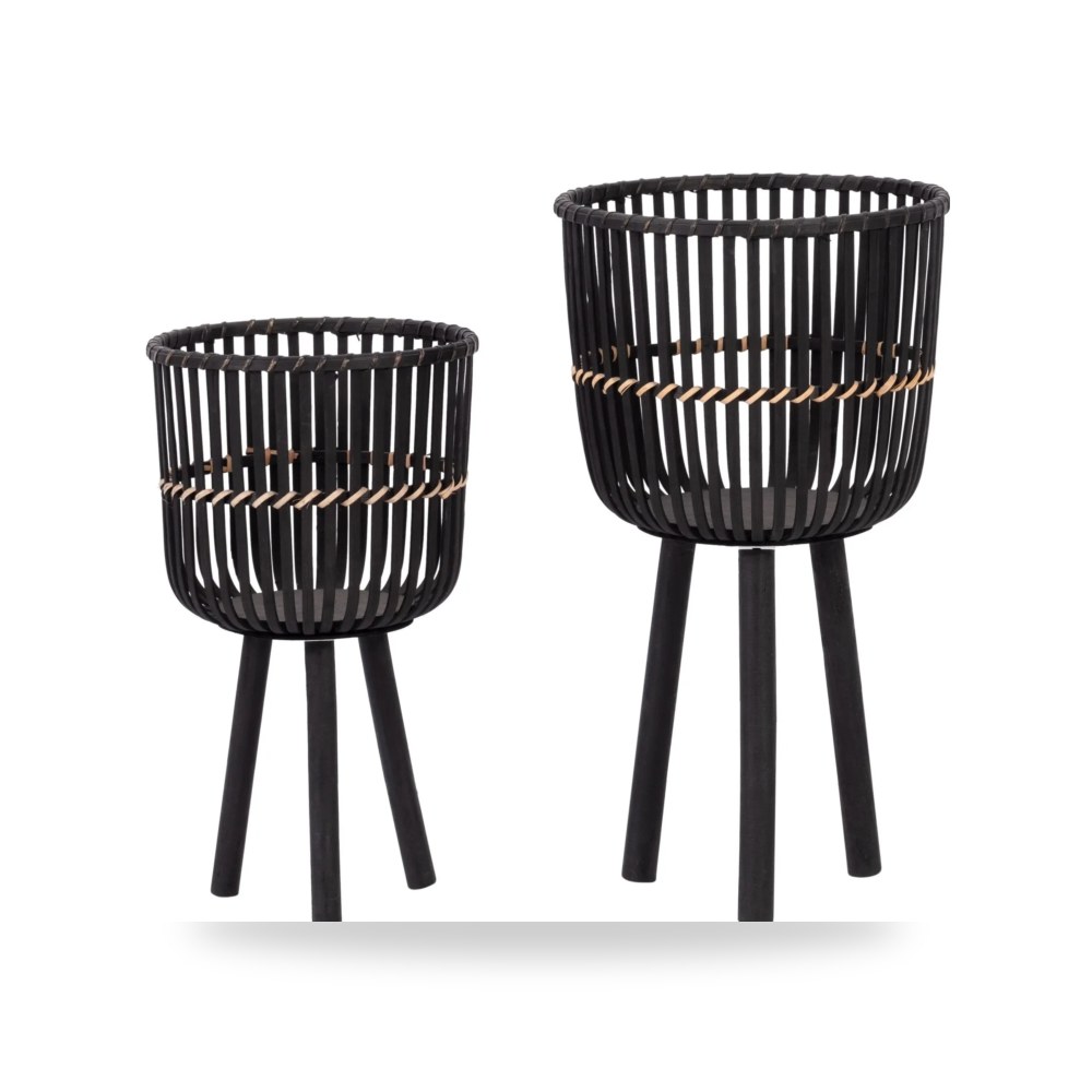 خيزران أسود S - 2 PLANTERS Sagebrook Home