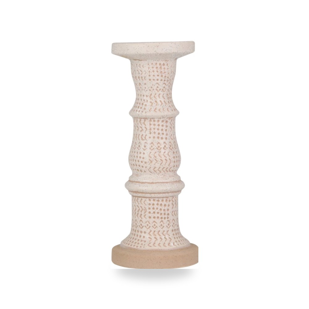 سيراميك أبيض Candle Holder, Sagebrook Home