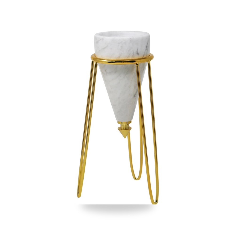 طاولة أبيض Metal - Marble Decor, White - Gold من ساج بروك هوم Sagebrook Home