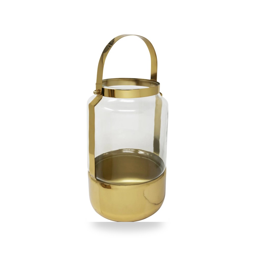 فانوس زجاج ذهبي METAL Sagebrook Home