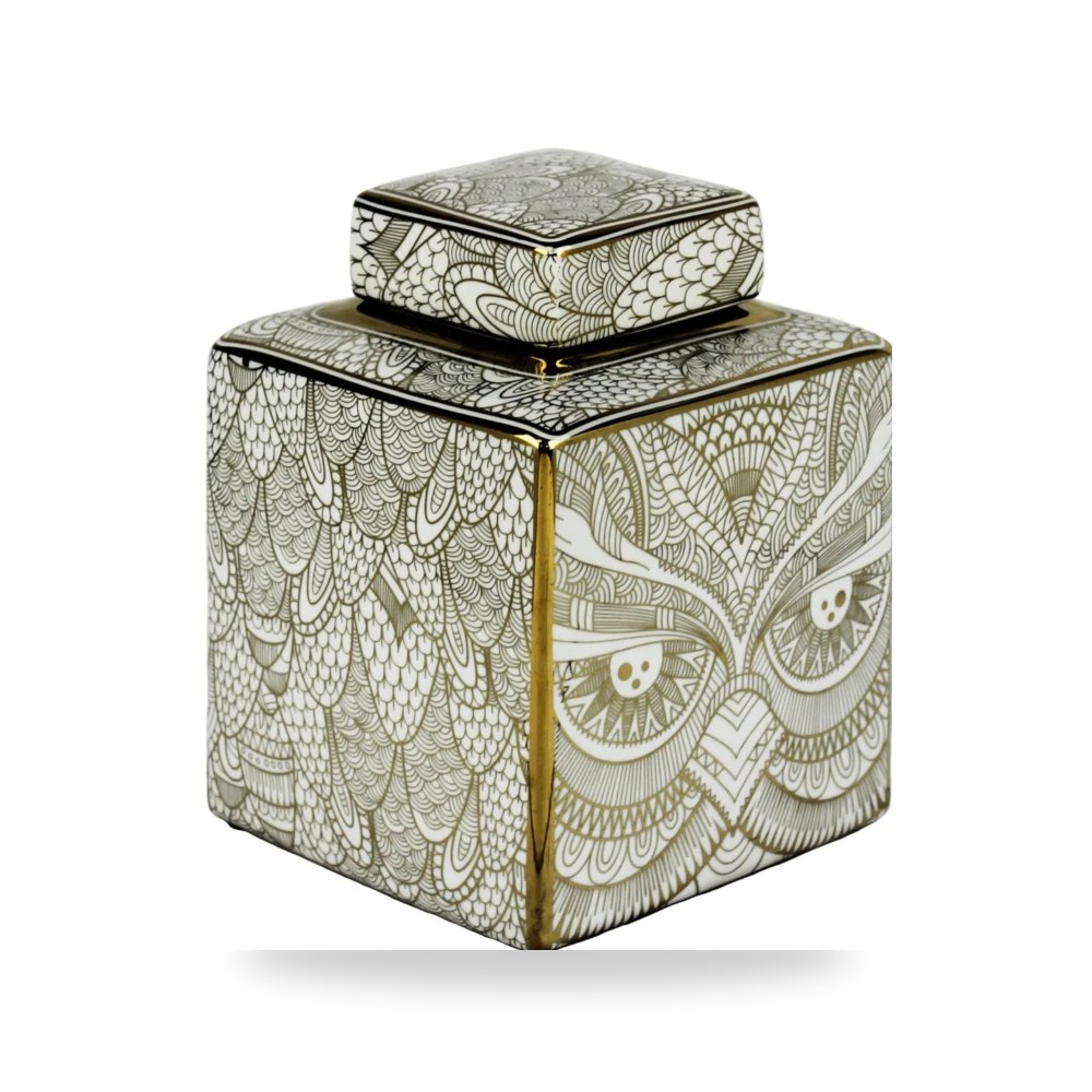 سيراميك أبيض JAR, WHITE Sagebrook Home