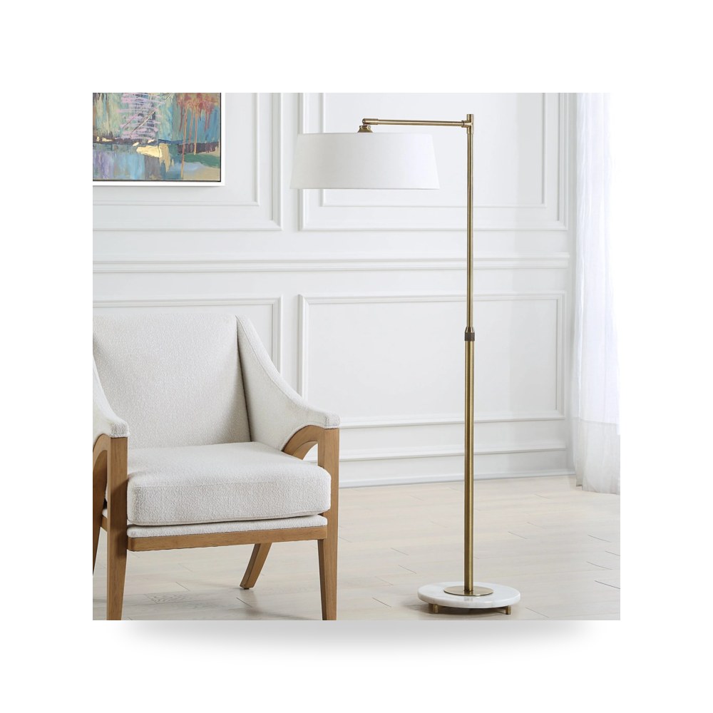 مصباح طاولة ديكوري - Branch Out Antique Brushed Brass Floor Lamp - من Uttermost