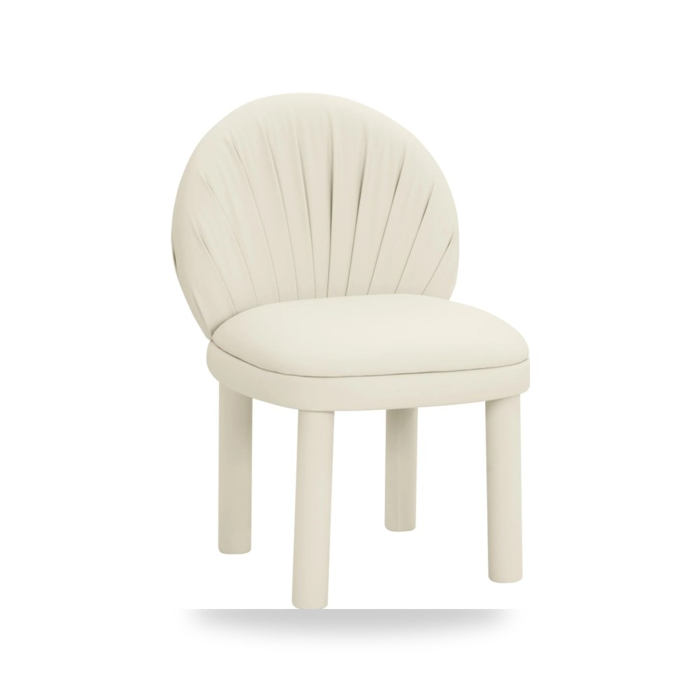 كرسي طعام فاخر - كرسي طعام جلد كريمي Aliyah Vegan TOV - من TOV Furniture - طراز TOV-D68651