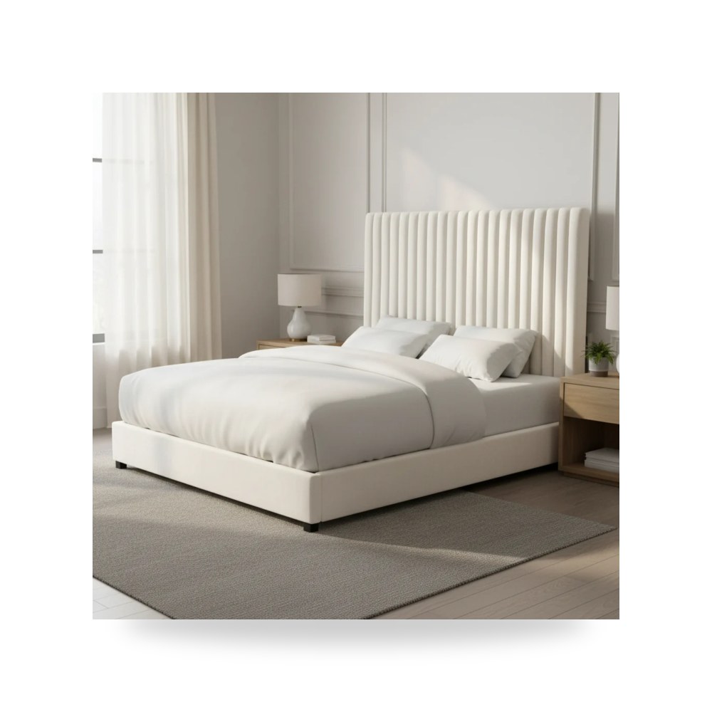 سرير قطيفة أبيض Arabelle توف فيرنتشر TOV Furniture