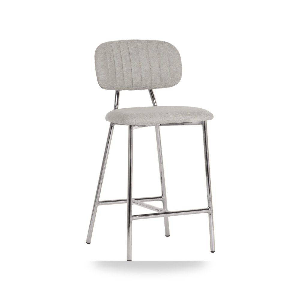 مقعد بار عالي فاخر - كرسي بار مرتفع فضي TOV موديل TOV D44221 - من TOV Furniture