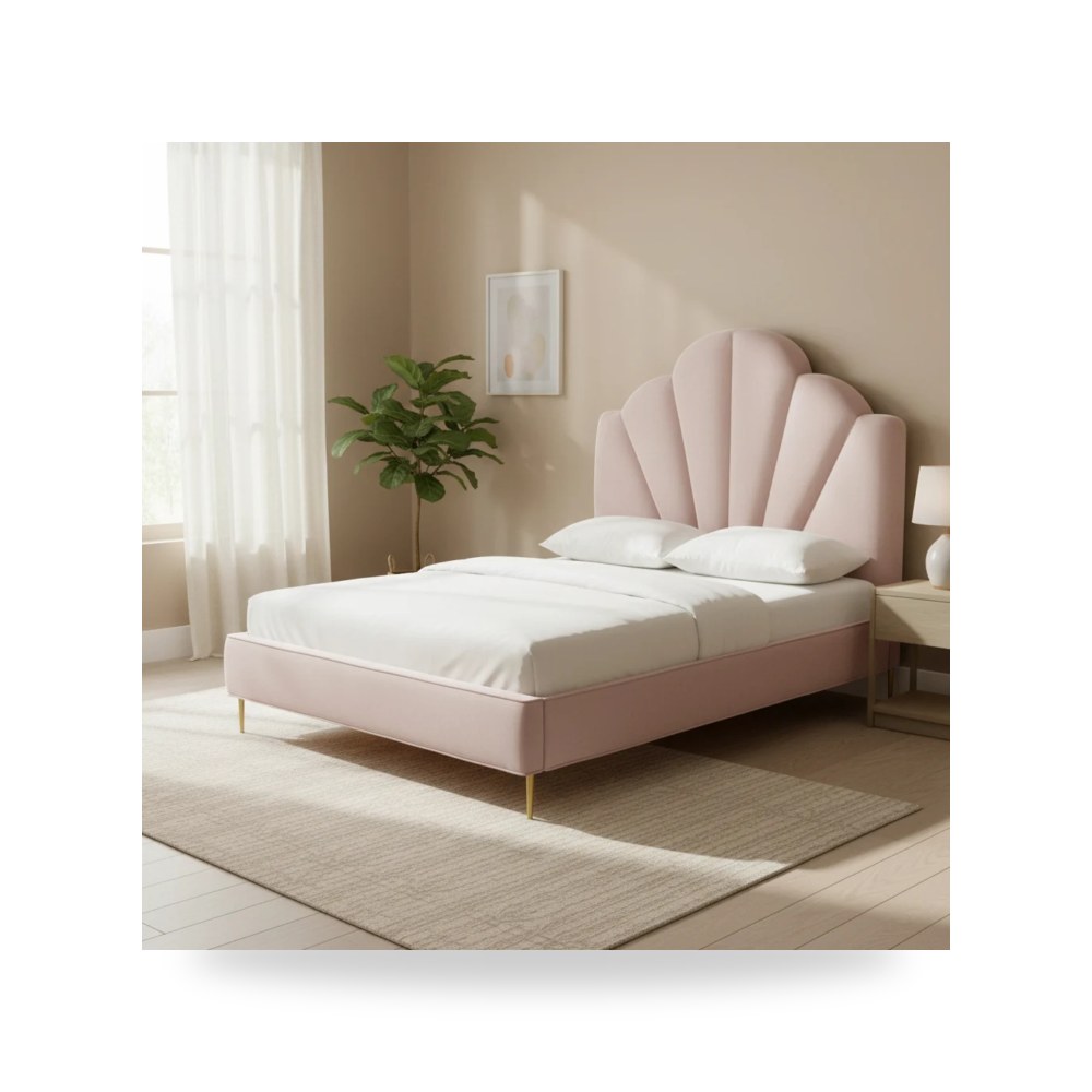 كراسي ومقاعد فاخرة - سرير قطيفة Bianca Blush TOV - من TOV Furniture - طراز TOV-B68364