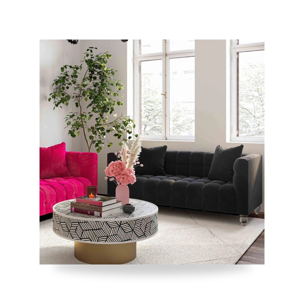 أريكة مقعدين قطيفة أسود Bea توف فيرنتشر TOV Furniture