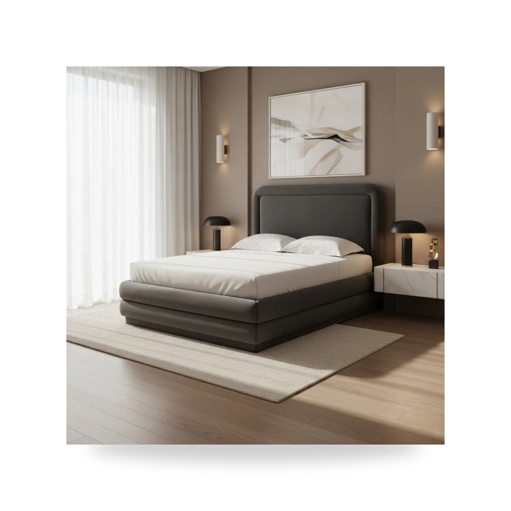 سرير قطيفة رمادي Briella Dark توف فيرنتشر TOV Furniture