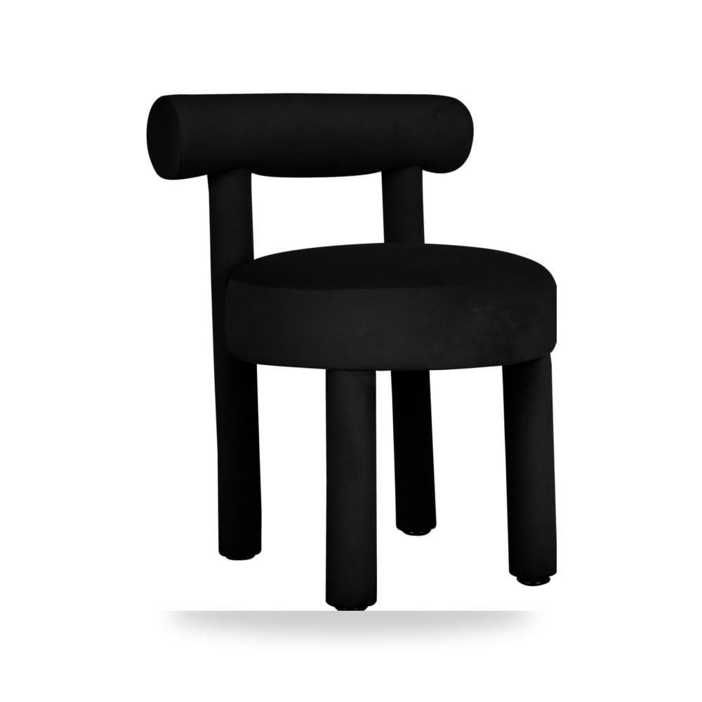 كرسي طعام فاخر - كرسي طعام قطيفة أسود Carmel TOV - من TOV Furniture - طراز TOV-D68591