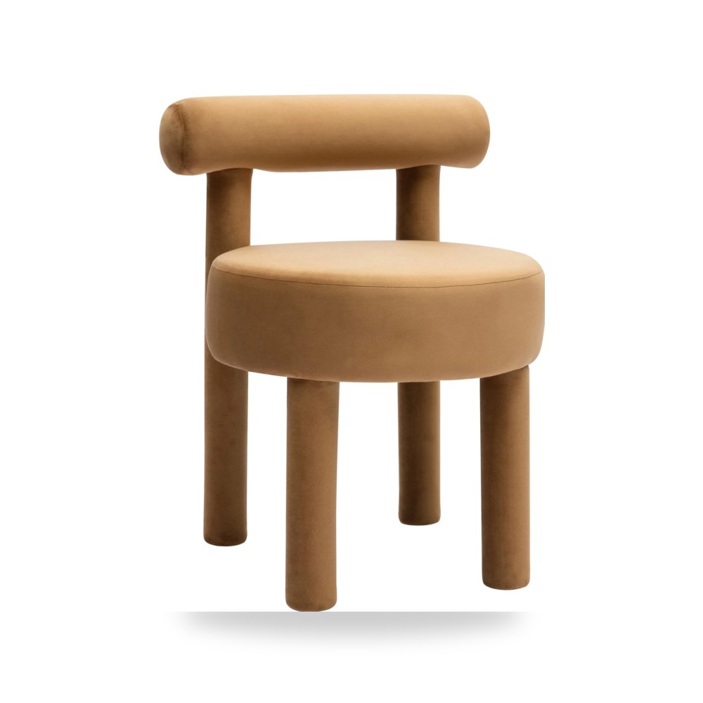 كرسي طعام فاخر - كرسي طعام قطيفة Carmel Cognac TOV - من TOV Furniture - طراز TOV-D68803