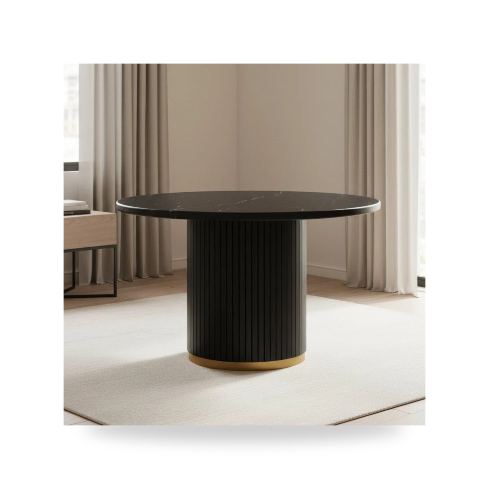 طاولة طعام بلوط أسود Chelsea Round توف فيرنتشر TOV Furniture