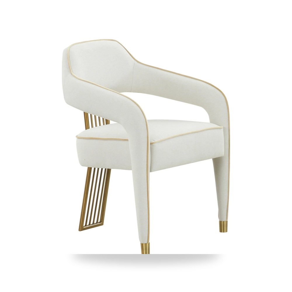 كرسي طعام فاخر - كرسي طعام كتان كريمي Corralis Performance TOV - من TOV Furniture