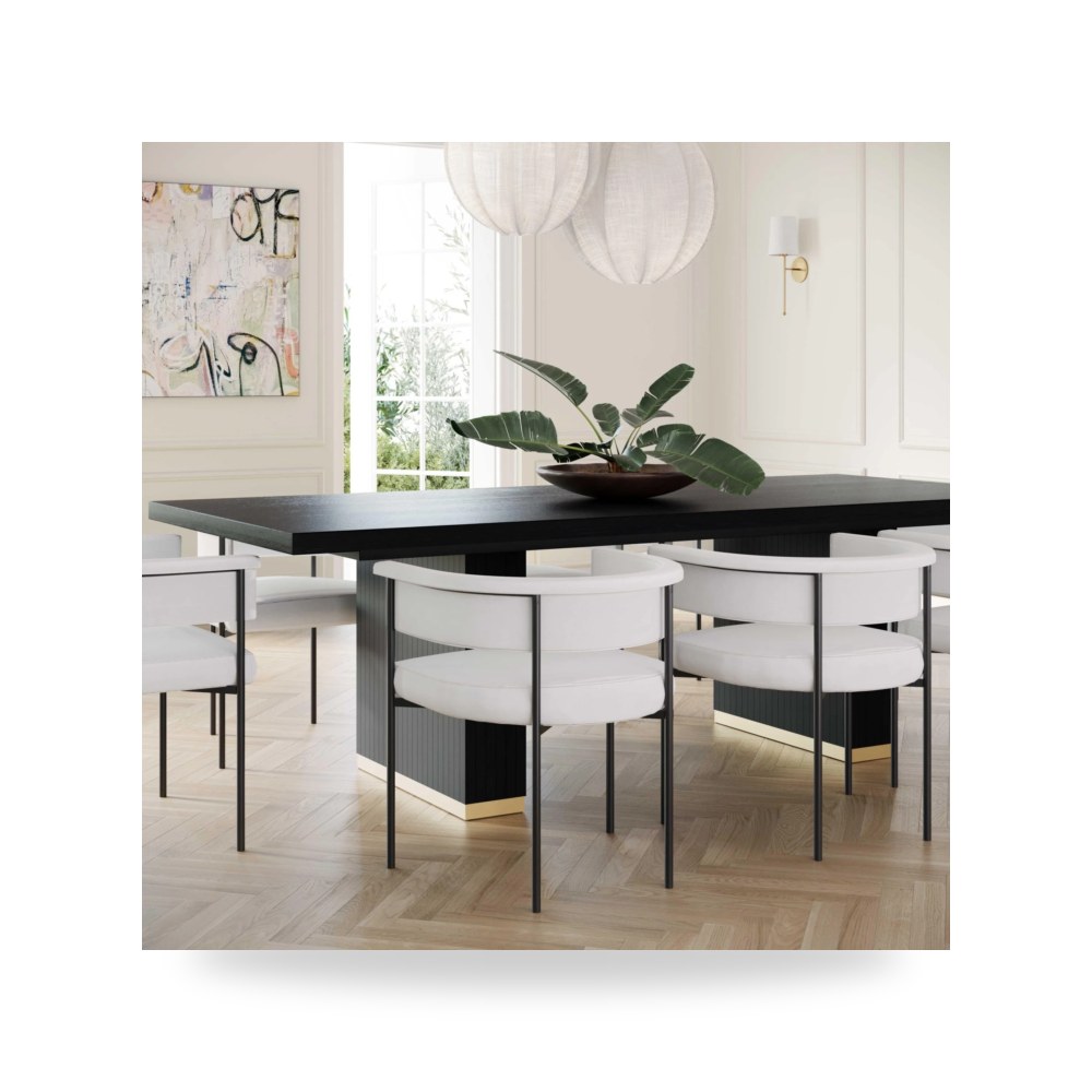 طاولة طعام بلوط أسود Chelsea Rectangular توف فيرنتشر TOV Furniture