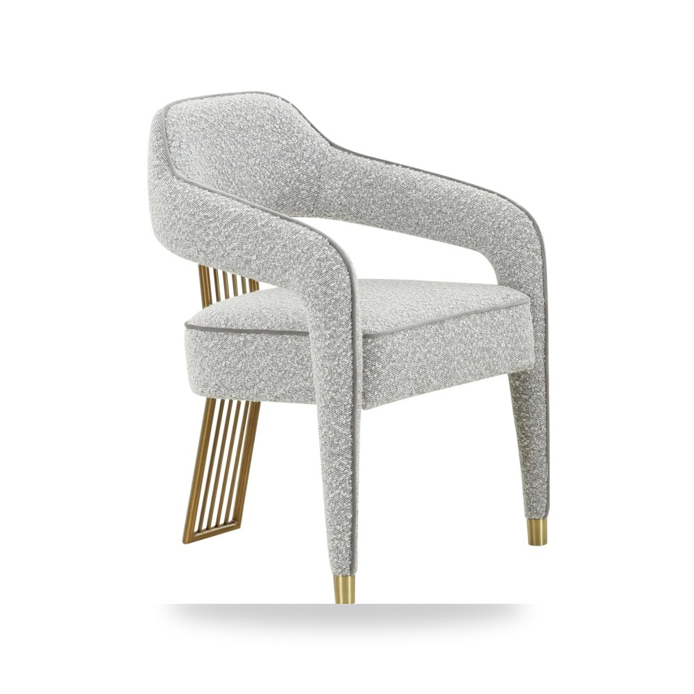 كرسي طعام فاخر - كرسي طعام رمادي Corralis Performance Boucle - من TOV Furniture