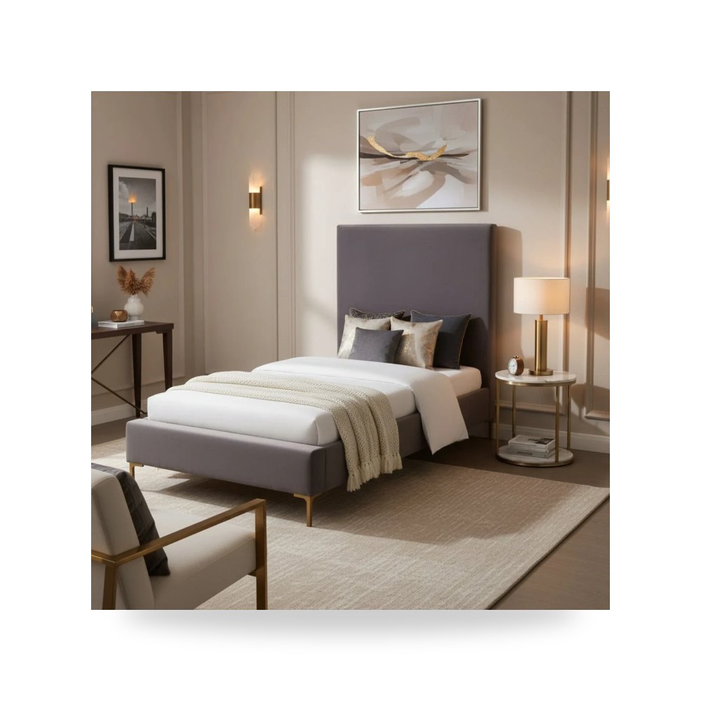 سرير قطيفة رمادي Delilah Twin توف فيرنتشر TOV Furniture