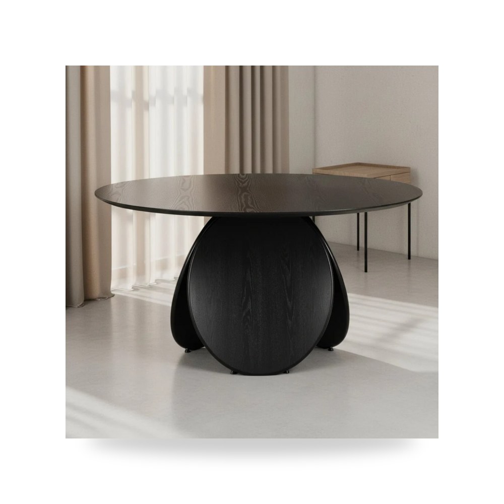 طاولة طعام بلوط أسود Emil Round توف فيرنتشر TOV Furniture