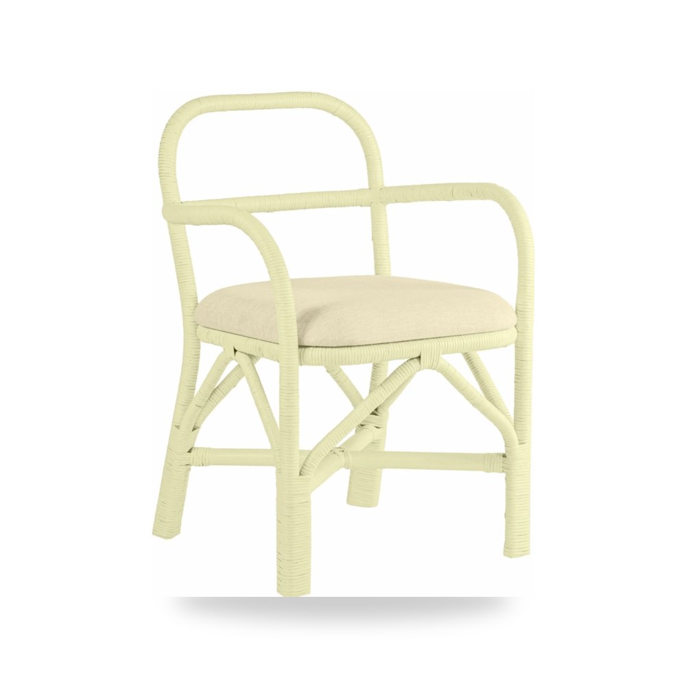 كرسي طعام فاخر - كرسي طعام كريمي Ginny Rattan TOV - من TOV Furniture - طراز TOV-D21024