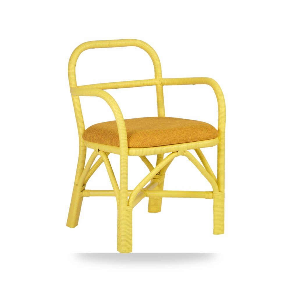 كرسي طعام فاخر - كرسي طعام أصفر Ginny Rattan TOV - من TOV Furniture - طراز TOV-D21023