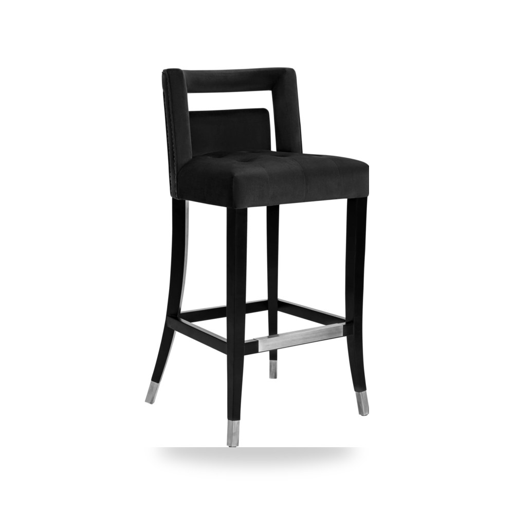 كرسي جلوس بتصميم أنيق - كرسي قطيفة أسود Hart Counter TOV - من TOV Furniture