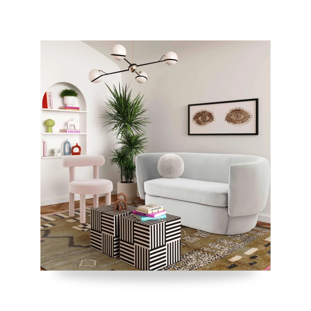 أريكة مقعدين قطيفة رمادي Isabella توف فيرنتشر TOV Furniture