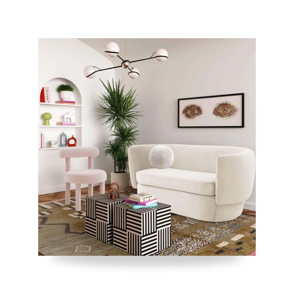 أريكة مقعدين قطيفة كريمي Isabella توف فيرنتشر TOV Furniture