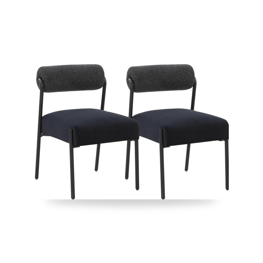 كرسي طعام فاخر - كرسي طعام قطيفة أسود Jolene TOV - من TOV Furniture - طراز TOV-D68584