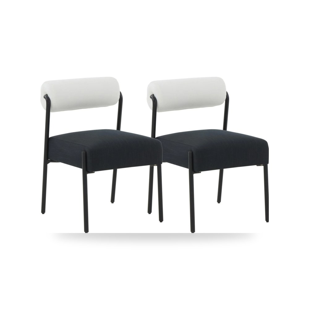 كرسي طعام فاخر - كرسي طعام كتان أسود Jolene Performance TOV - من TOV Furniture