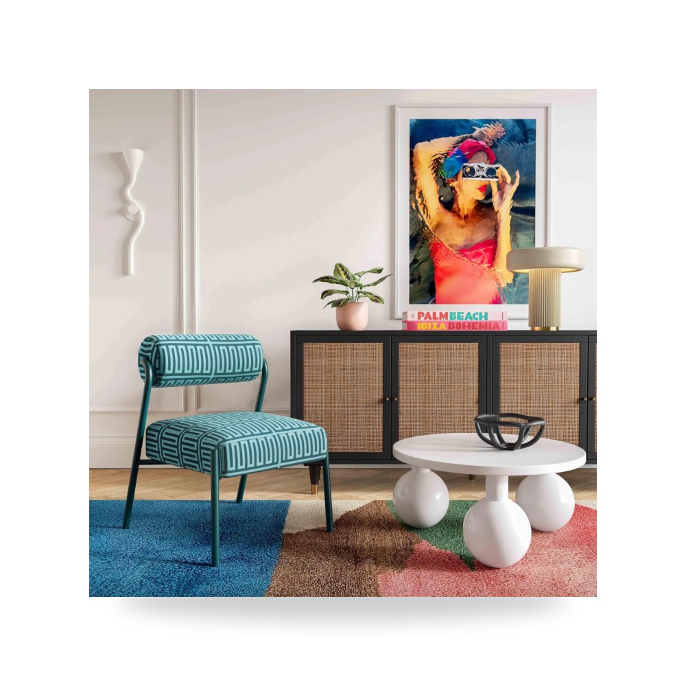 كرسي جلوس بتصميم أنيق - كرسي كتان أخضر Jolene TOV - من TOV Furniture - طراز TOV-S68618