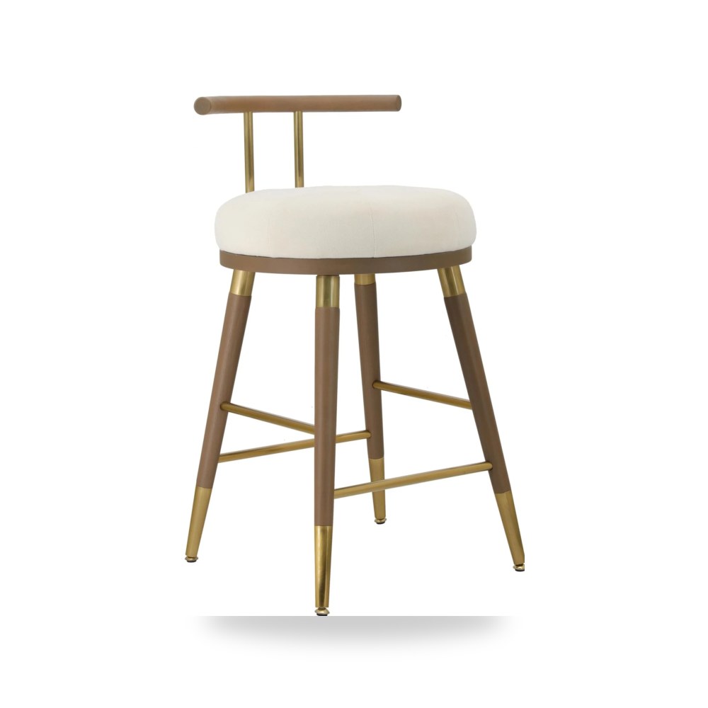 كرسي جلوس بتصميم أنيق - كرسي قطيفة كريمي Juniper Counter TOV - من TOV Furniture