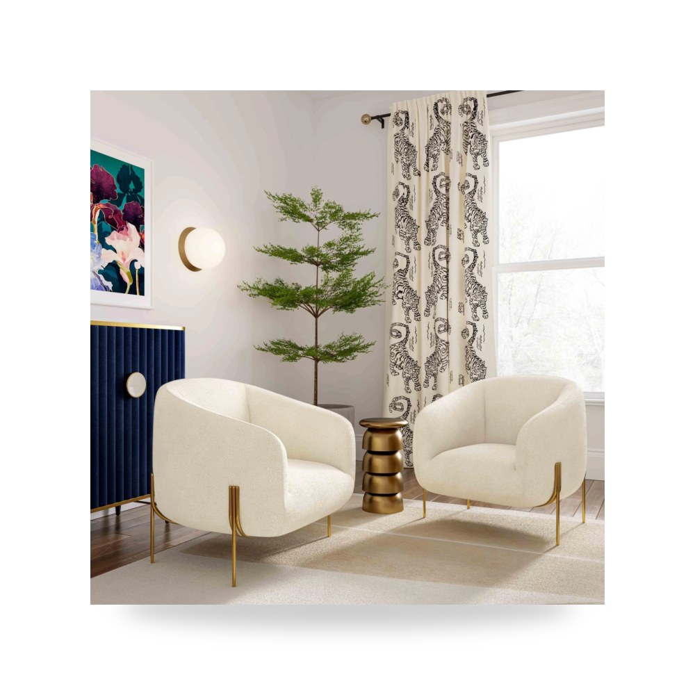 كرسي جلوس بتصميم أنيق - كرسي كريمي Kandra TOV معتمد - من TOV Furniture - طراز TOV-IHS68629