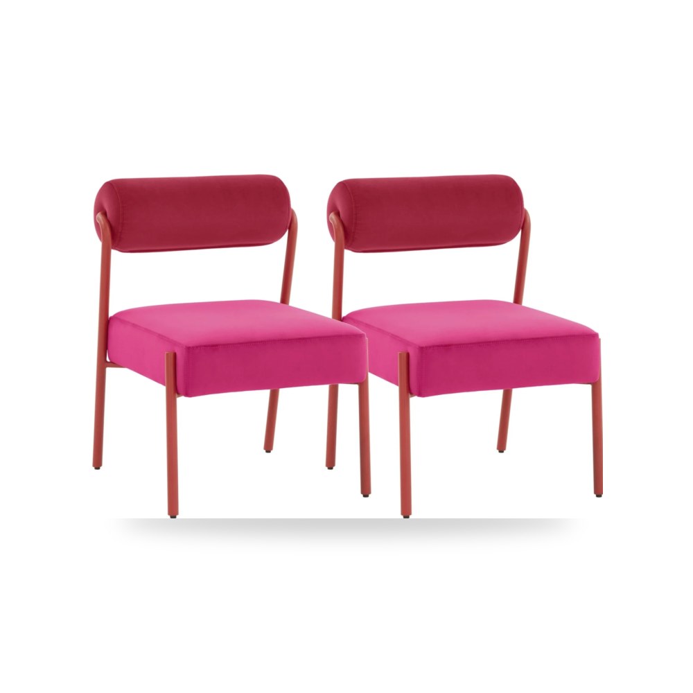 كرسي طعام فاخر - كرسي طعام قطيفة وردي Jolene Hot TOV - من TOV Furniture - طراز TOV-D68583