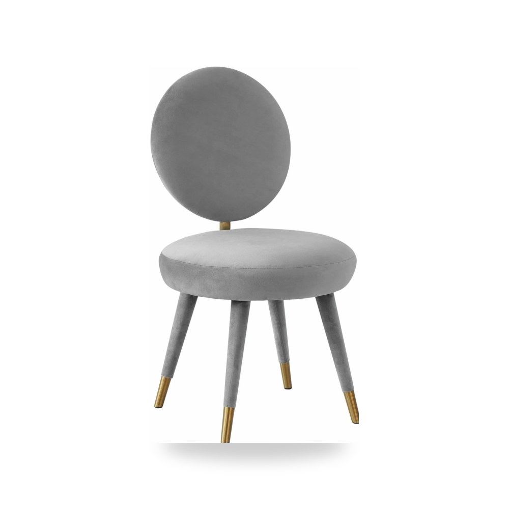 كرسي طعام فاخر - كرسي طعام قطيفة رمادي Kylie TOV - من TOV Furniture - طراز TOV-D44138