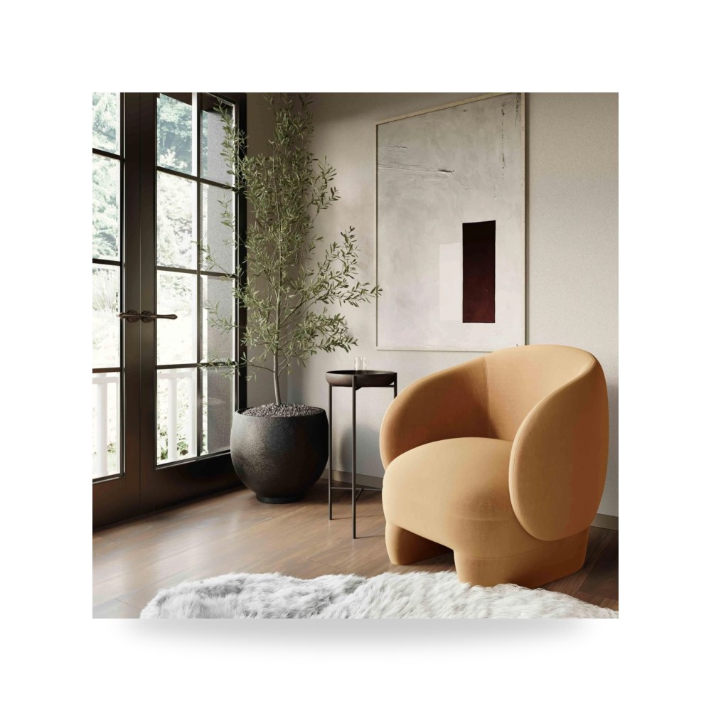 كرسي جلوس بتصميم أنيق - كرسي قطيفة Kiki Cognac TOV - من TOV Furniture - طراز TOV-S68551