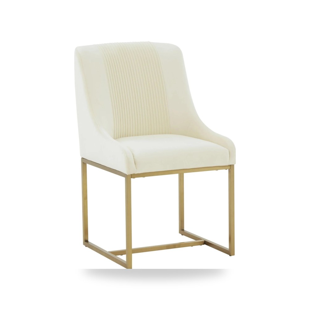 كرسي طعام فاخر - كرسي طعام قطيفة كريمي Lisa TOV - من TOV Furniture - طراز TOV-IHD68646