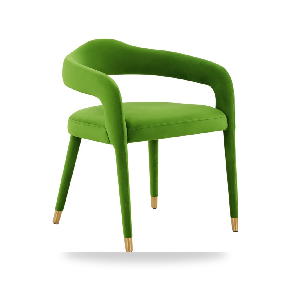 كرسي طعام فاخر - كرسي طعام قطيفة أخضر Lucia TOV - من TOV Furniture - طراز TOV-D68417