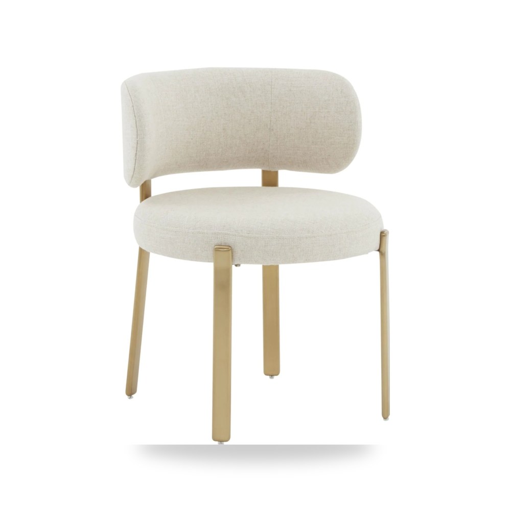 كرسي طعام فاخر - كرسي طعام كتان كريمي Margaret Performance TOV - من TOV Furniture